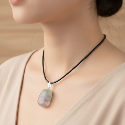 Collar fluorita rodado 1-2 cm