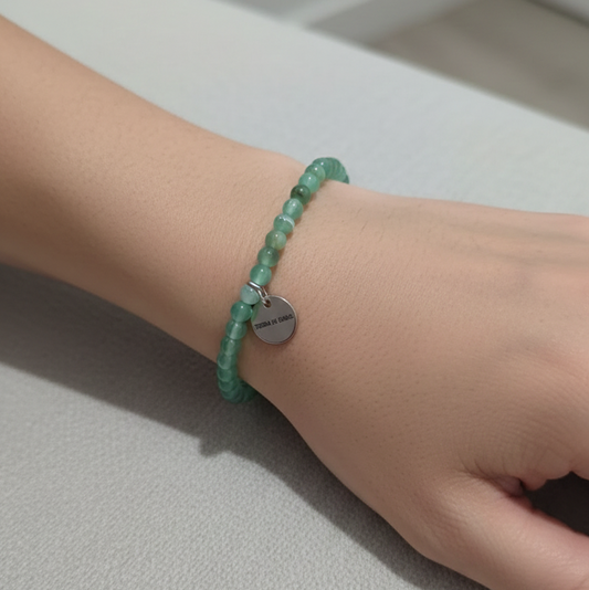 Pulsera agata verde bolas 4mm