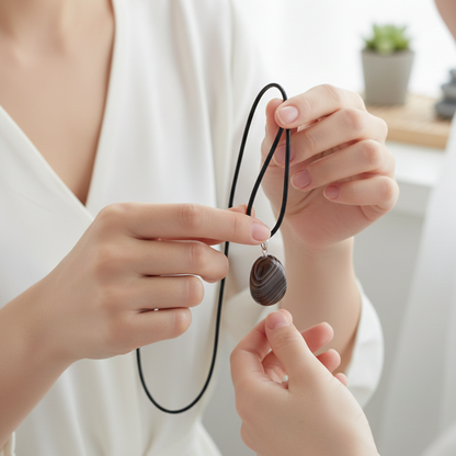 Collar ágata rodado 1,5 - 2 cm