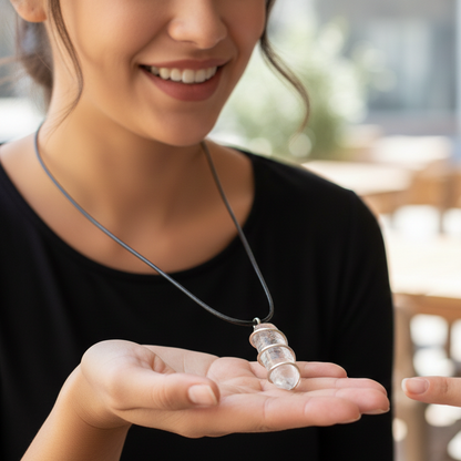 Collar Cuarzo Blanco punta espiral 3-4 cm