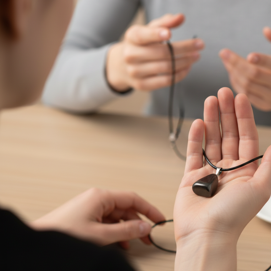 Collar hematite rodado 1-2 cm