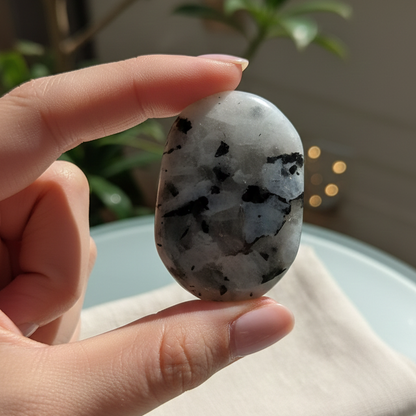 Conecta con tu luz interior y tu intuición (piedra chakra piedra luna 3-4 cm)