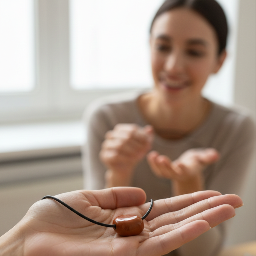 Collar jaspe rojo perita 3-4 cm