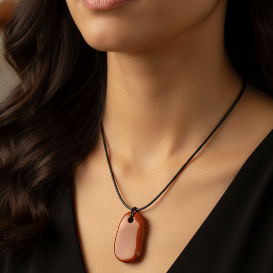 Collar jaspe rojo pacificador 3-4 cm