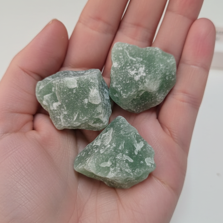 Pack 3 piedras Cuarzo Verde en bruto - Equilibrio Emocional