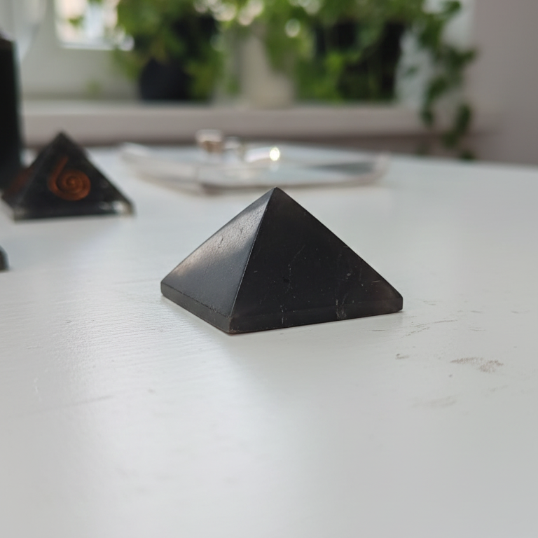Armonía, seguridad y equilibrio (pirámide Shungit pulida 3 cm)