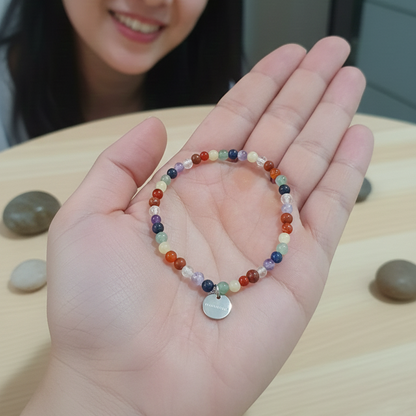 Pulsera 7 chakras bolas 4mm