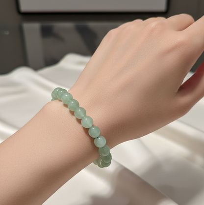 Pulsera cuarzo verde bolas 8mm