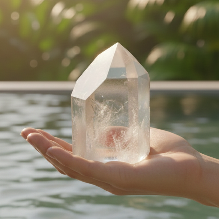 Punta de cuarzo blanco natural 5-6 cm, cuarzo maestro 70-100 gr Calidad Extra