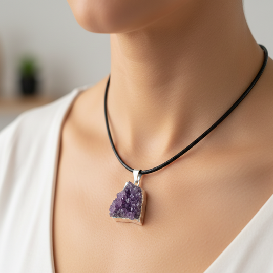 Collar amatista drusa 3-4 cm