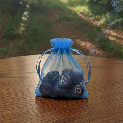 Juego Runas de amatista en bolsita