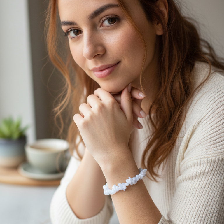 Pulsera calcedonia chip