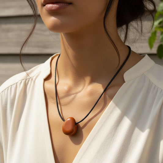 Collar jaspe rojo perita 3-4 cm