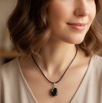 Collar obsidiana nevada 1-2 cm