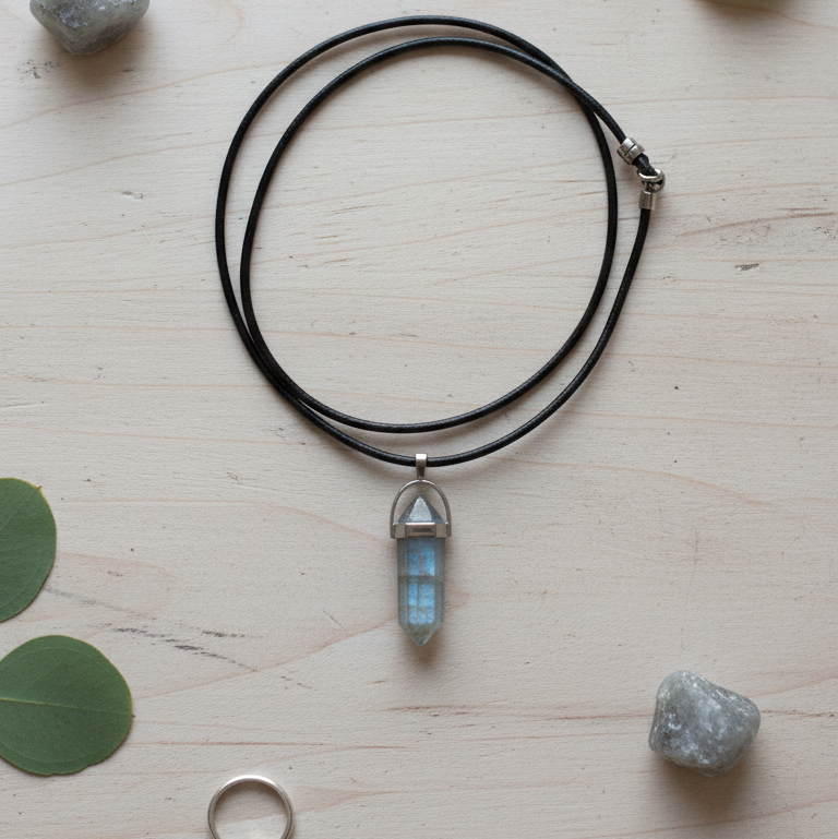 Collar labradorita punta 3-4 cm