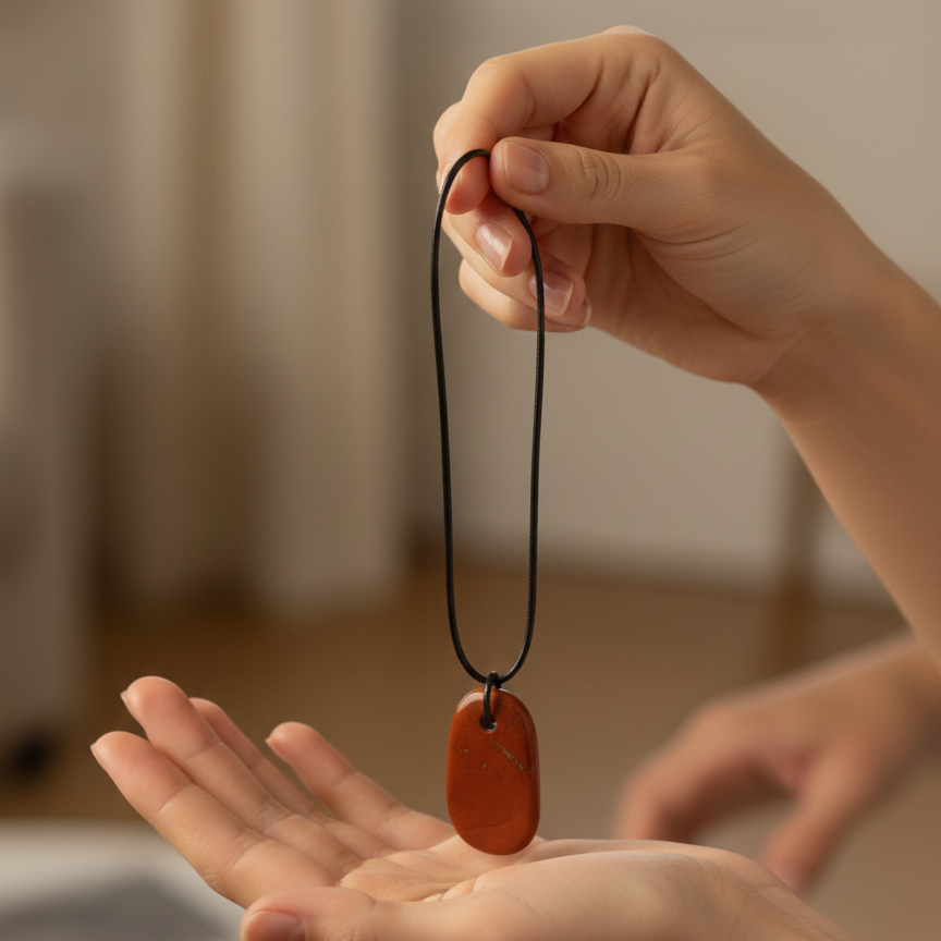 Collar jaspe rojo pacificador 3-4 cm