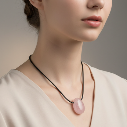 Collar cuarzo rosa perita 3-4 cm