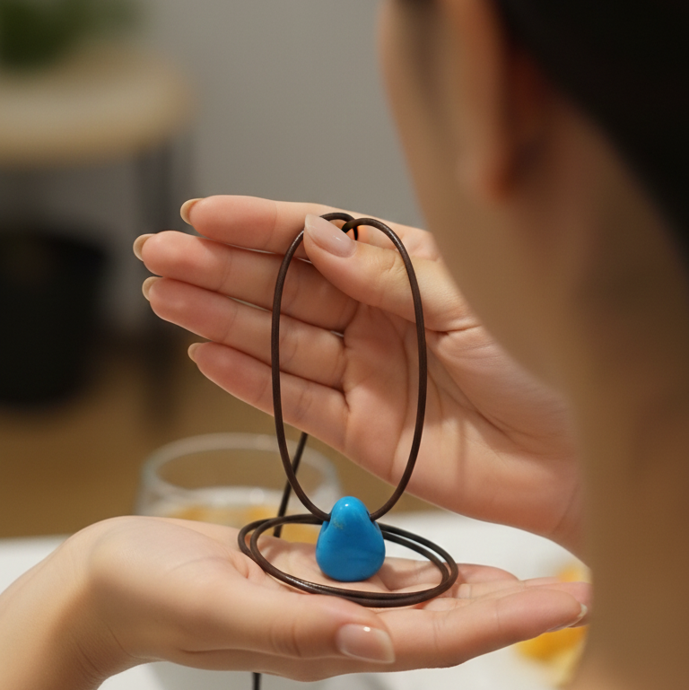 Collar turquesa perita 3-4 cm