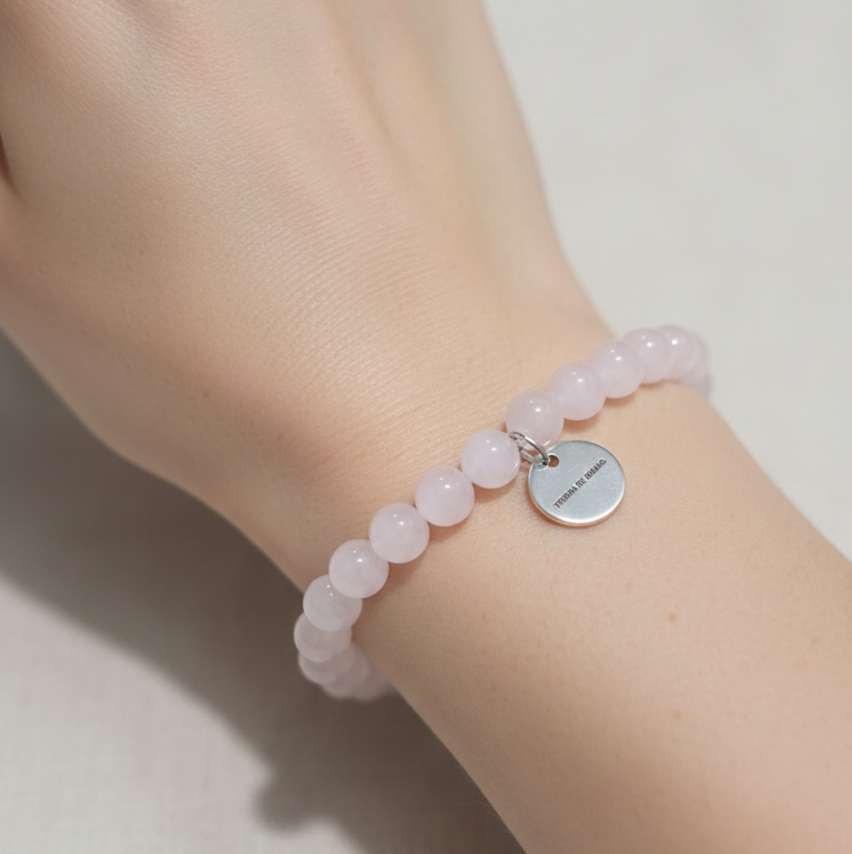 Pulsera cuarzo rosa bolas 6mm