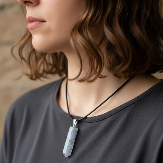 Collar angelita orgonita 3-4 cm