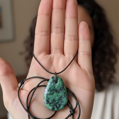 Collar rubi con zoisita pacificador 3cm