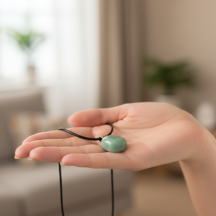 Collar cuarzo verde rodado 1,5 - 2 cm