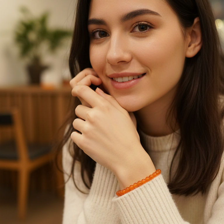 Pulsera carneola bolas 4mm