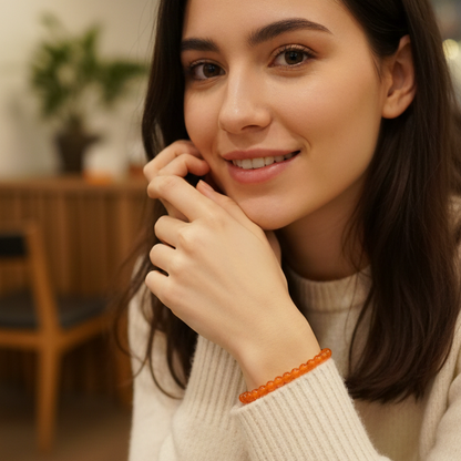 Pulsera carneola bolas 4mm