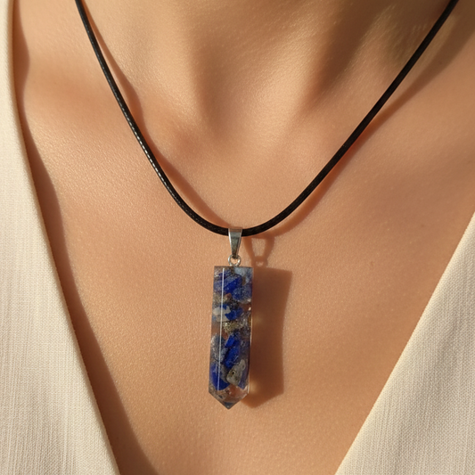 Collar lapislazuli orgonita 3-4 cm