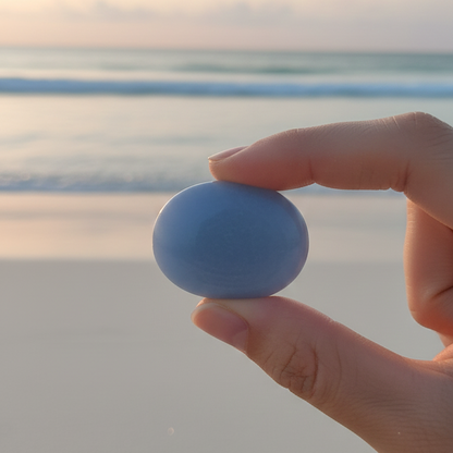 Conecta con tu luz interior y tus guías (piedra chakra angelita 3-4 cm)
