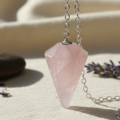 Pendulo cuarzo rosa 3-4 cm