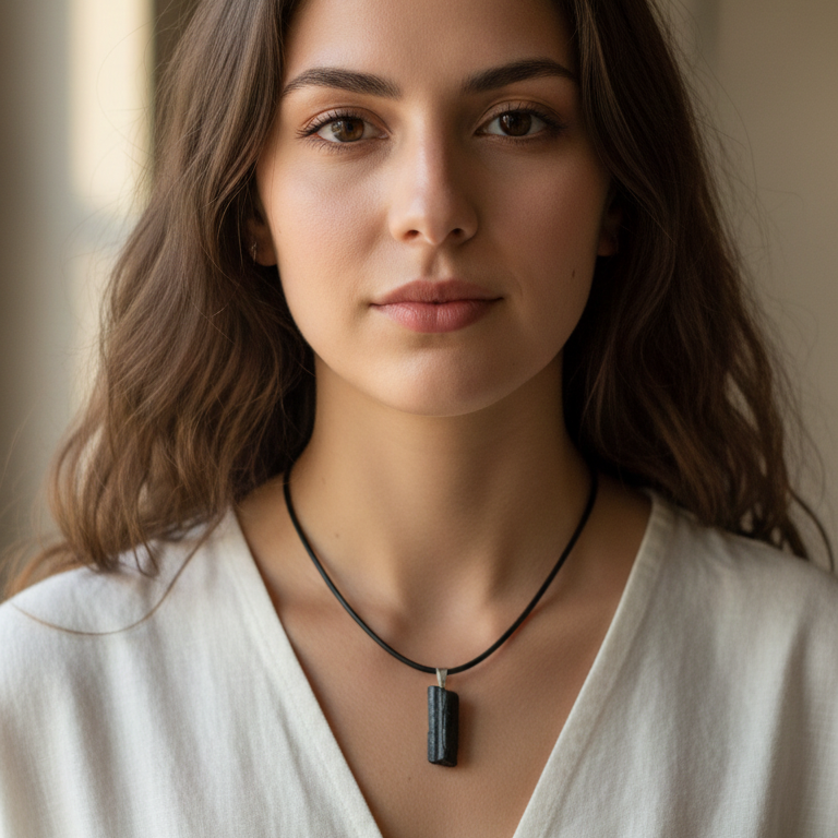 Colgante Turmalina Negra Sin Tallar 3-4 cm