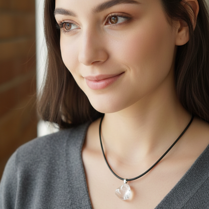 Collar Cuarzo Blanco Rodado Natural