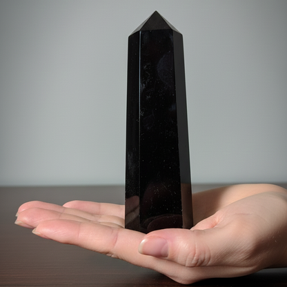 Punta obsidiana negra 6-7 cm