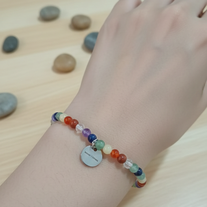 Pulsera 7 chakras bolas 4mm