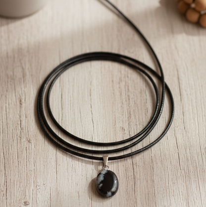 Collar obsidiana nevada 1-2 cm