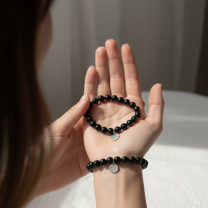 Pulsera turmalina negra bolas 6mm