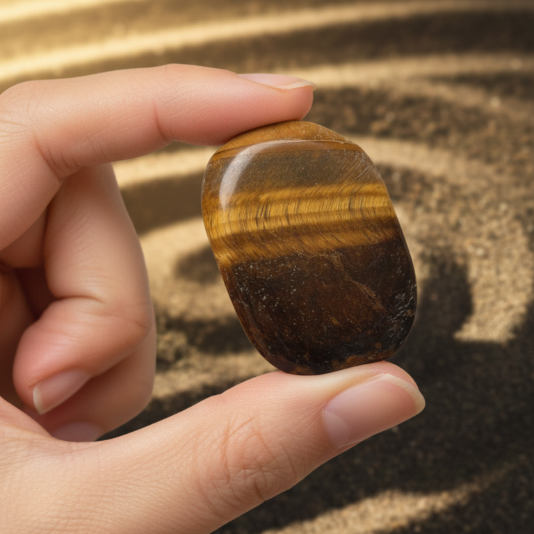 Tu guía de enfoque y éxito (piedra chakra ojo de tigre 3-4 cm)