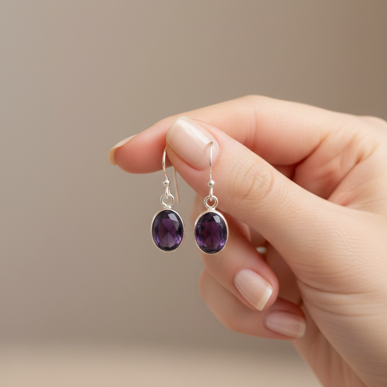 Pendientes amatista lagrima 2-3 cm