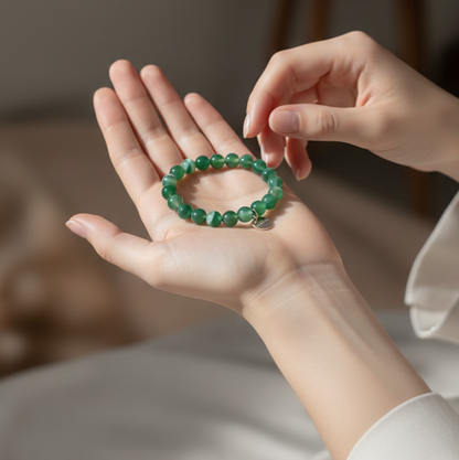 Pulsera agata verde bolas 8mm