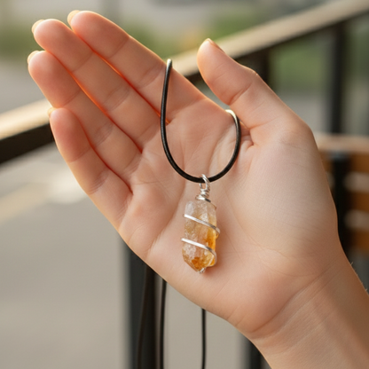 Colgante citrino en bruto espiral 3-4 cm