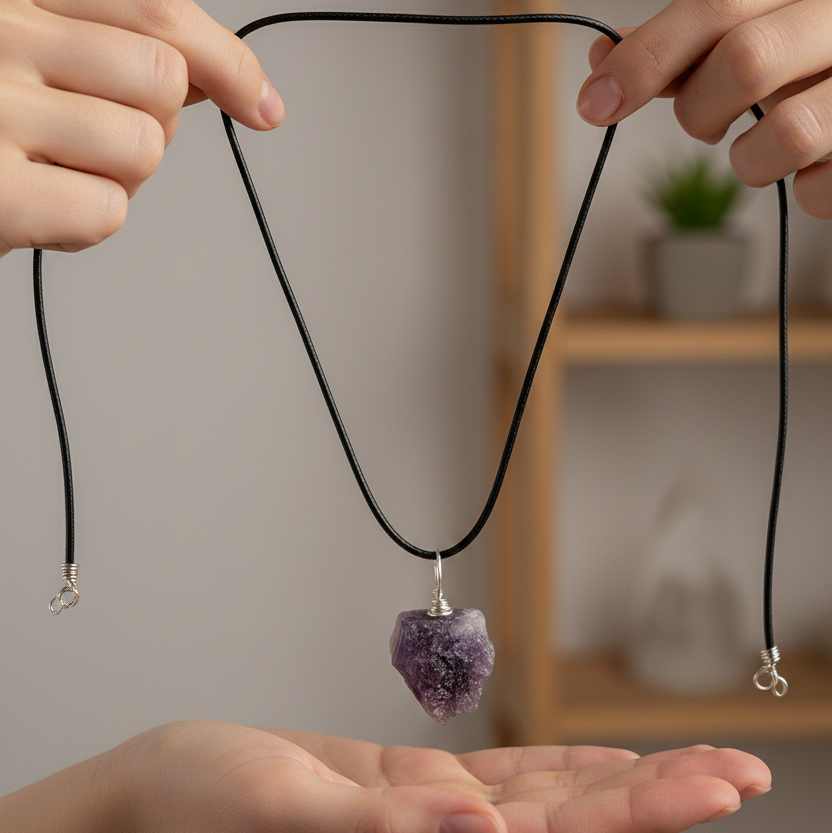 Collar amatista en bruto 3-4 cm