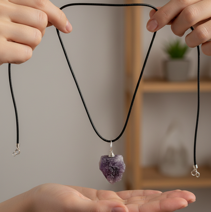 Collar amatista en bruto 3-4 cm