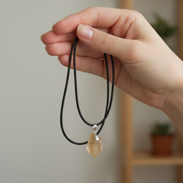 Collar citrino en bruto 1-2 cm