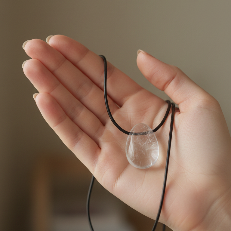 Collar Cuarzo Blanco perita 2-3 cm