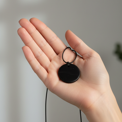 Collar shungit circulo 3cm