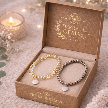 Pack abundancia y alegría (2 pulseras citrino y pirita)