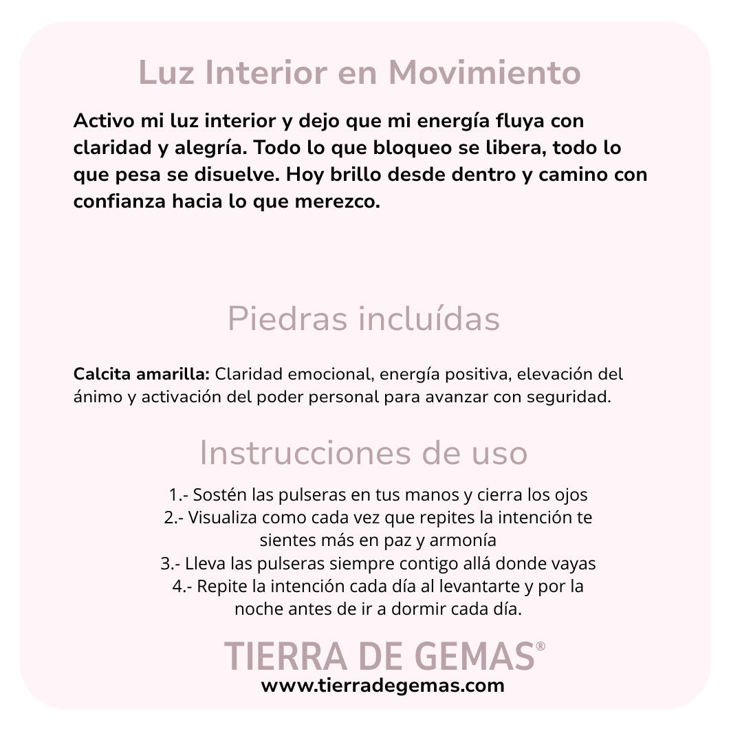 Luz Interior en Movimiento (pulsera calcita amarilla bolas 4mm)