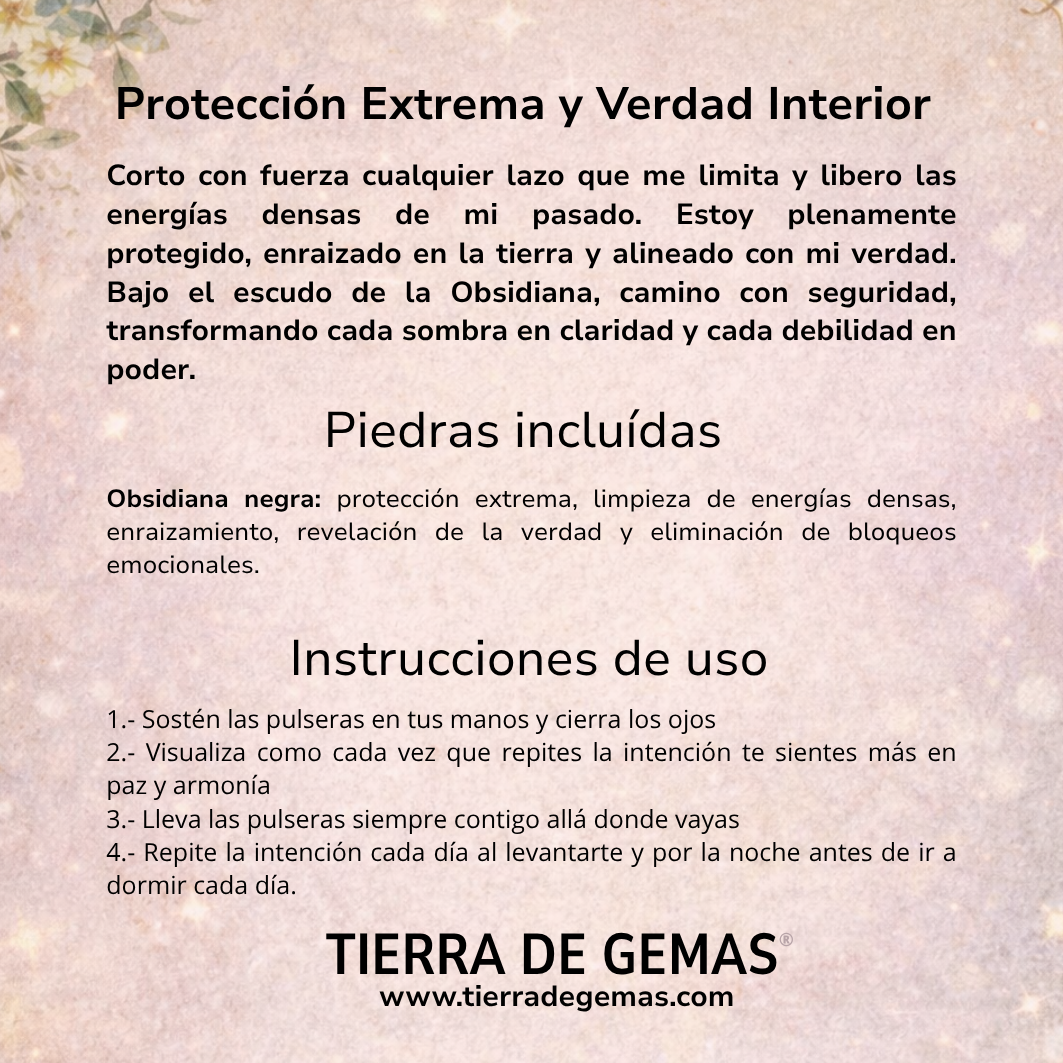 Poder y protección total (obsidiana Negra Rodado 2-3 cm)