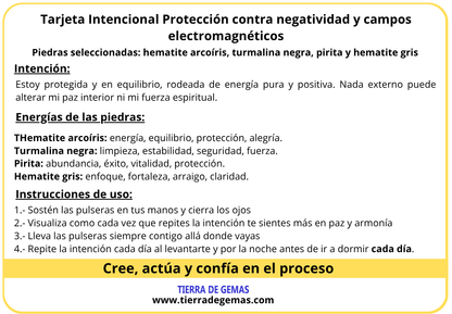 Protección contra negatividad y campos electromagnéticos - Set 4 pulseras